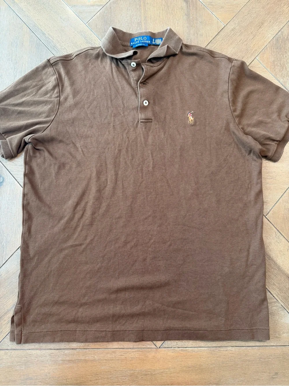 Polo Ralph Lauren Men's Brown Solid Knit Classic Fit Shirt Small Short Sleeve